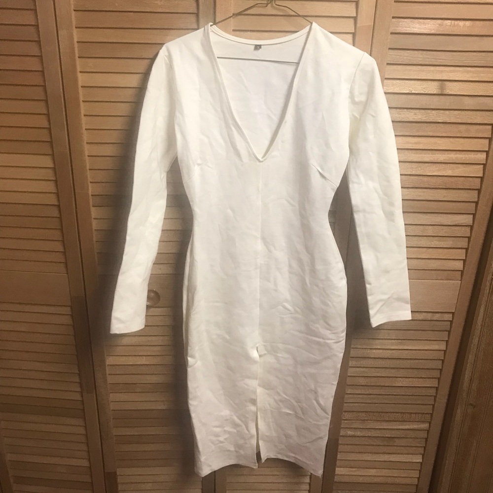 White spandex dress